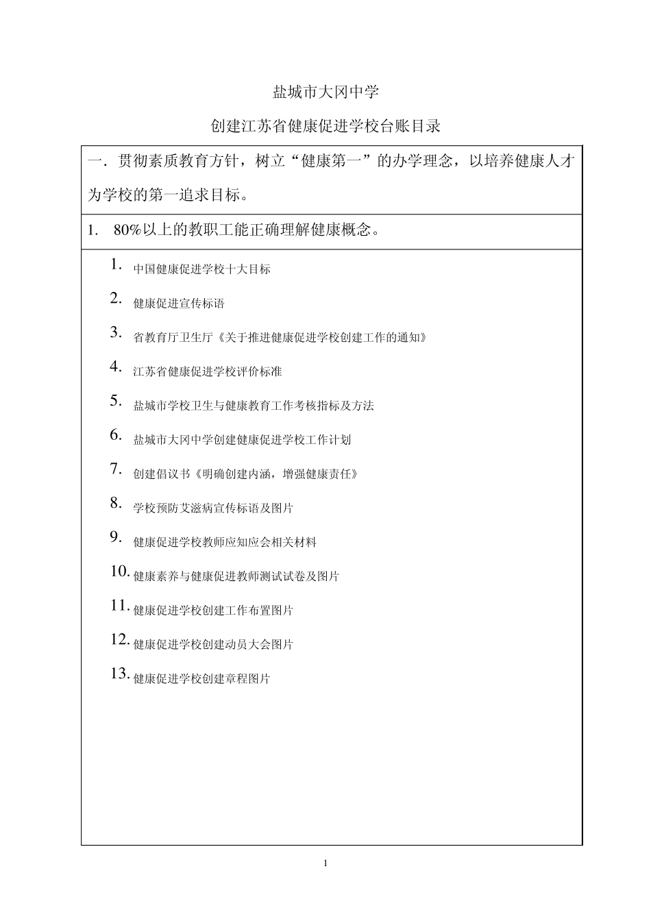 健康促进校台账目录_第1页