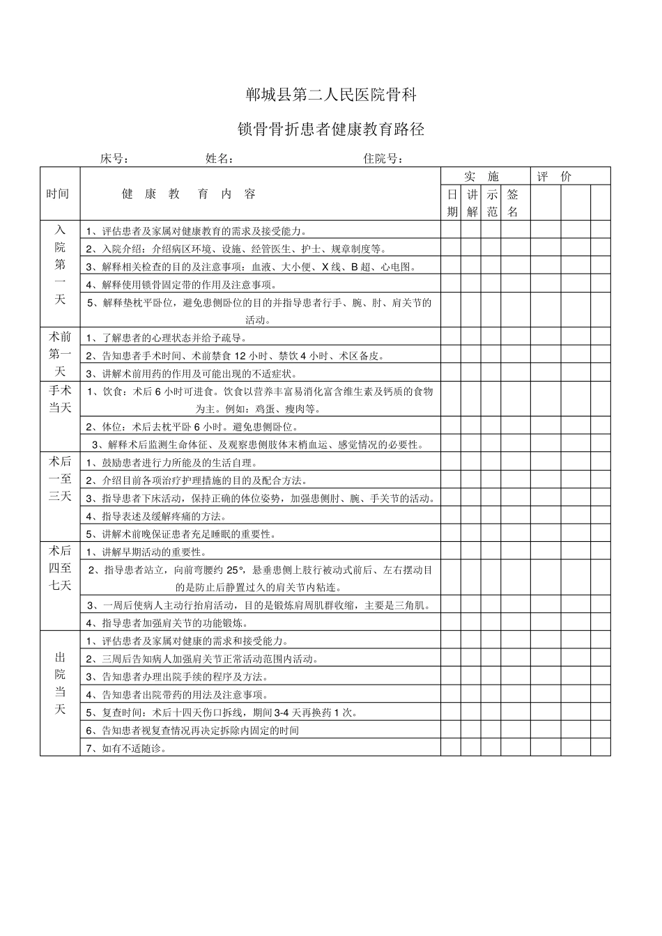 健康教育路径单_第1页