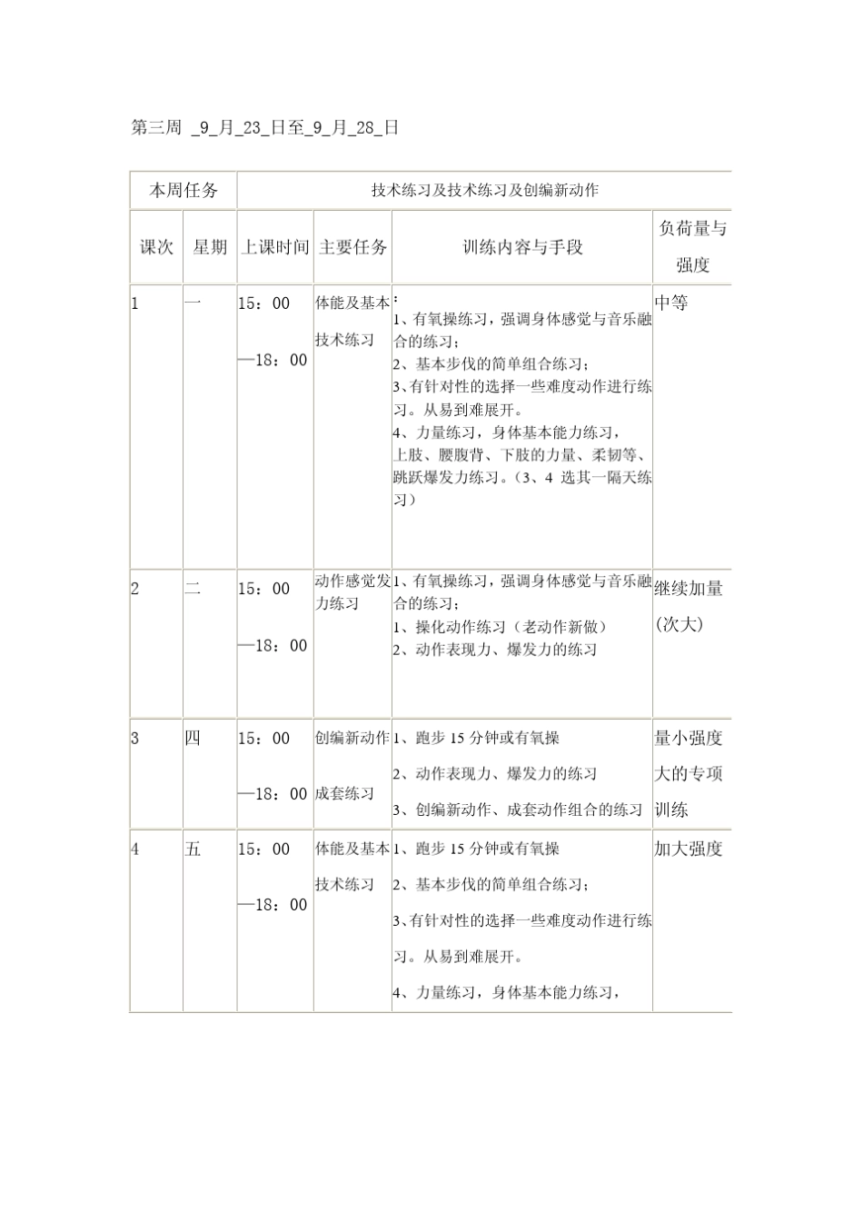 健美操队2002920031年周训练计划_第3页
