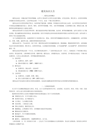健美知识大全