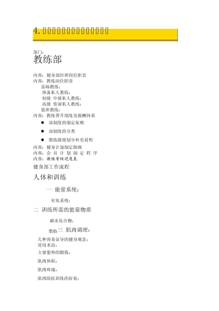 健身俱乐部教练部管理资料