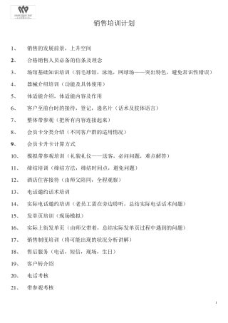 健身房销售培训