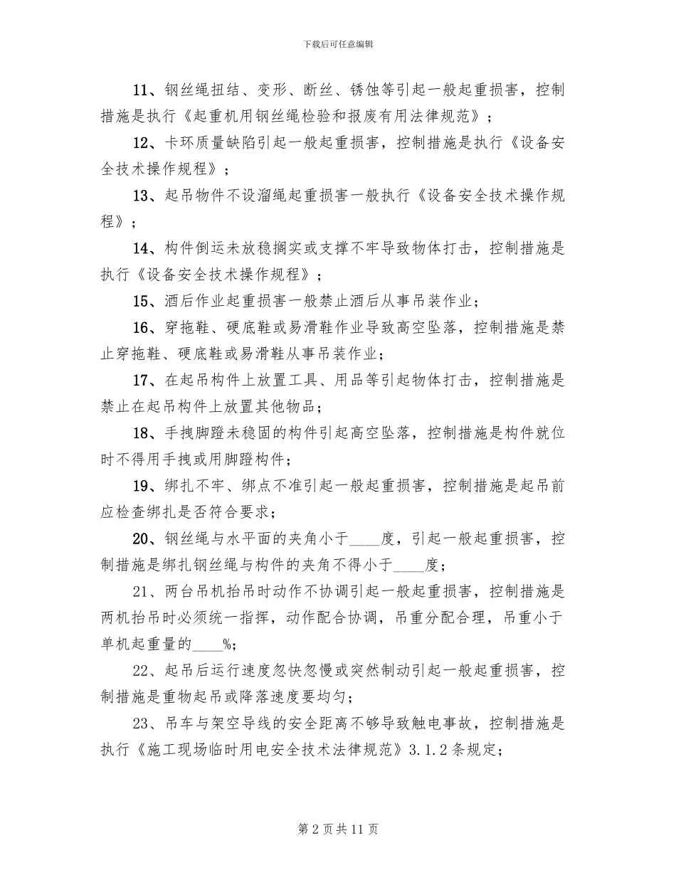 起重吊装作业安全监控措施及应急预案_第2页