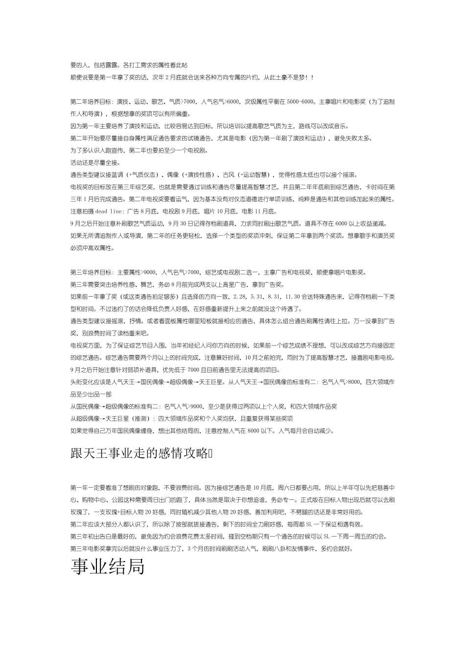 偶像之路2(TIMETOSTARⅡ)超详细攻略_第3页