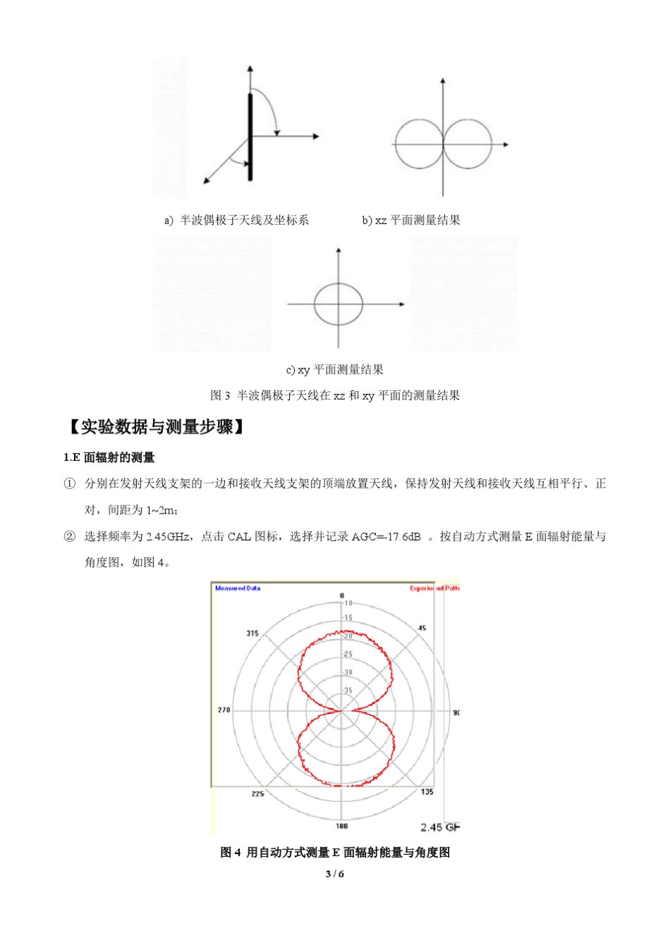 偶极子天线特性实验报告_第3页