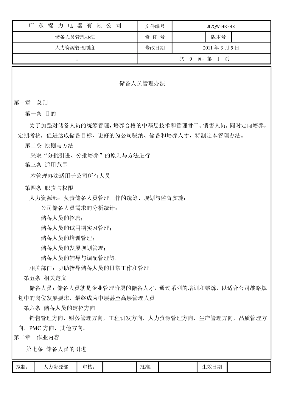 储备人员管理办法_第1页