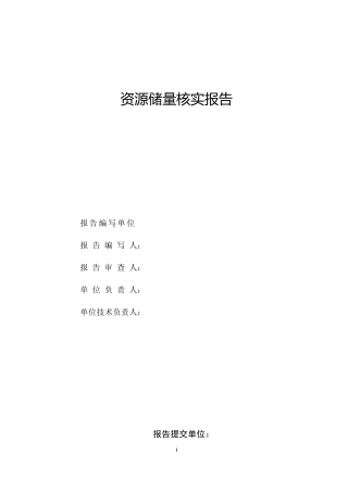 储量核实报告