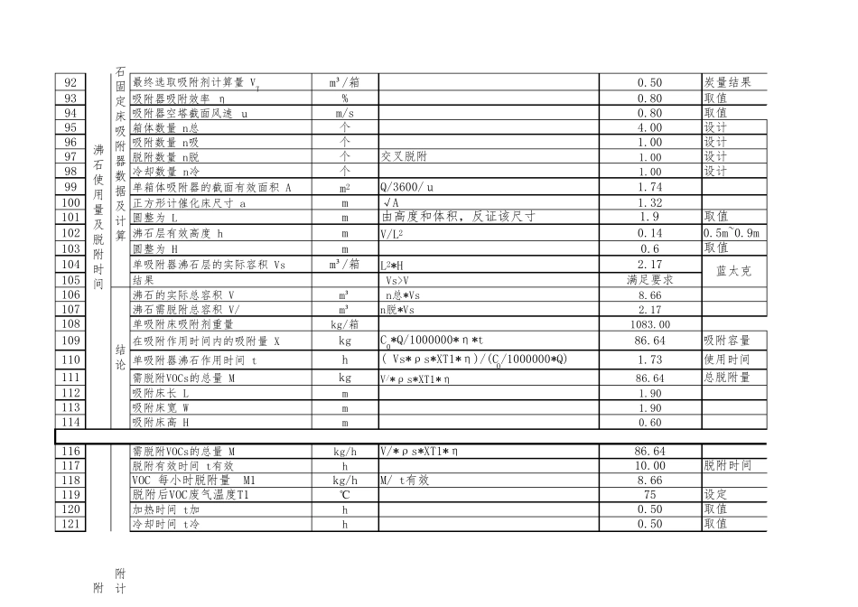 催化燃烧设计计算总表_第3页