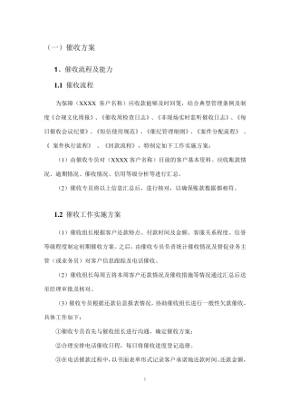 催收服务方案范本