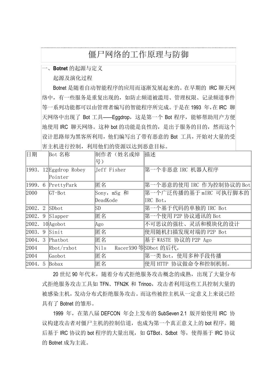 僵尸网络原理及检测_第1页