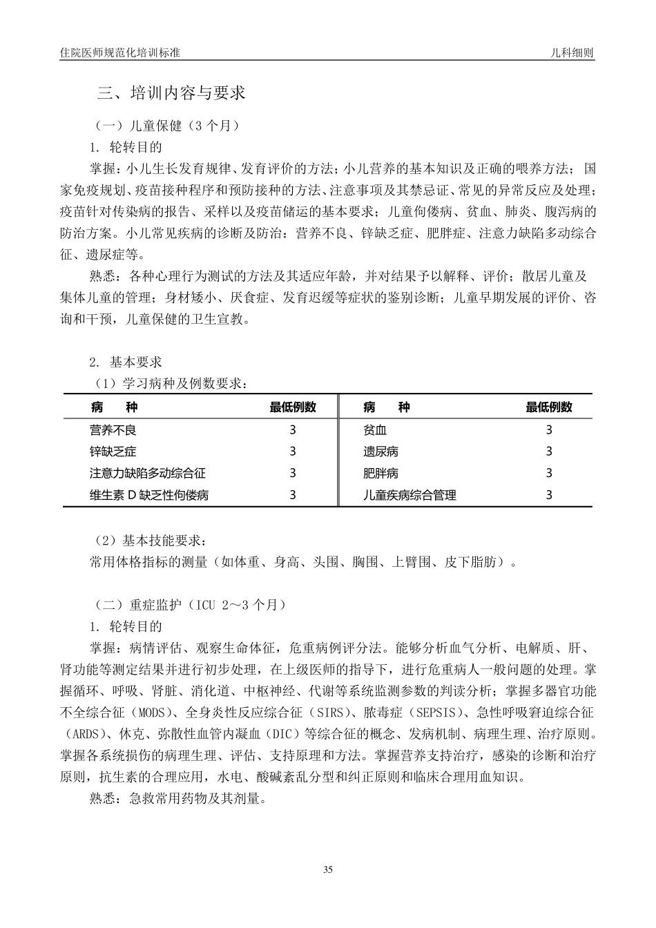 儿科住院医师规范化培训标准细则_第2页