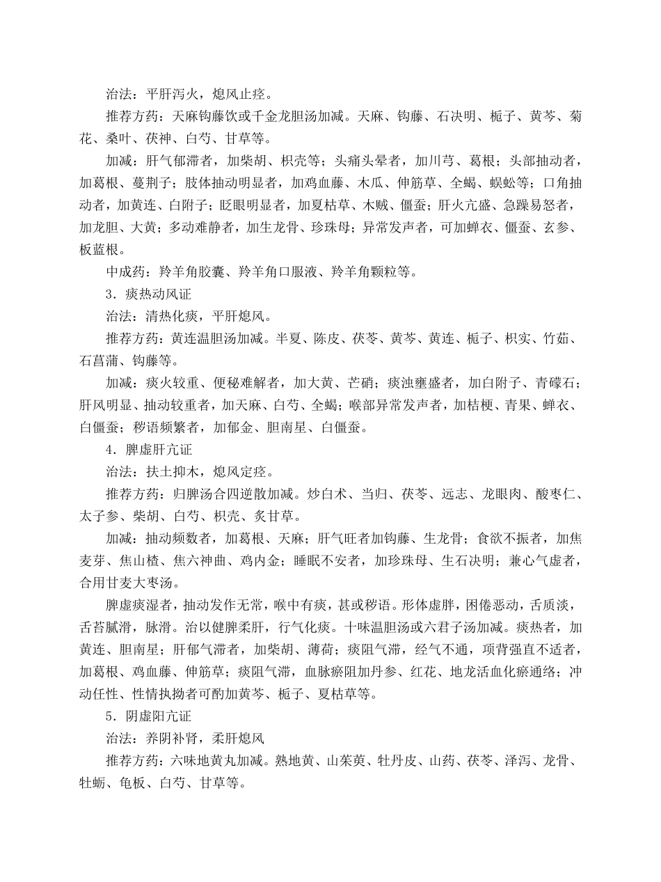 儿科儿童抽动障碍中医诊疗方案(试行版)_第3页