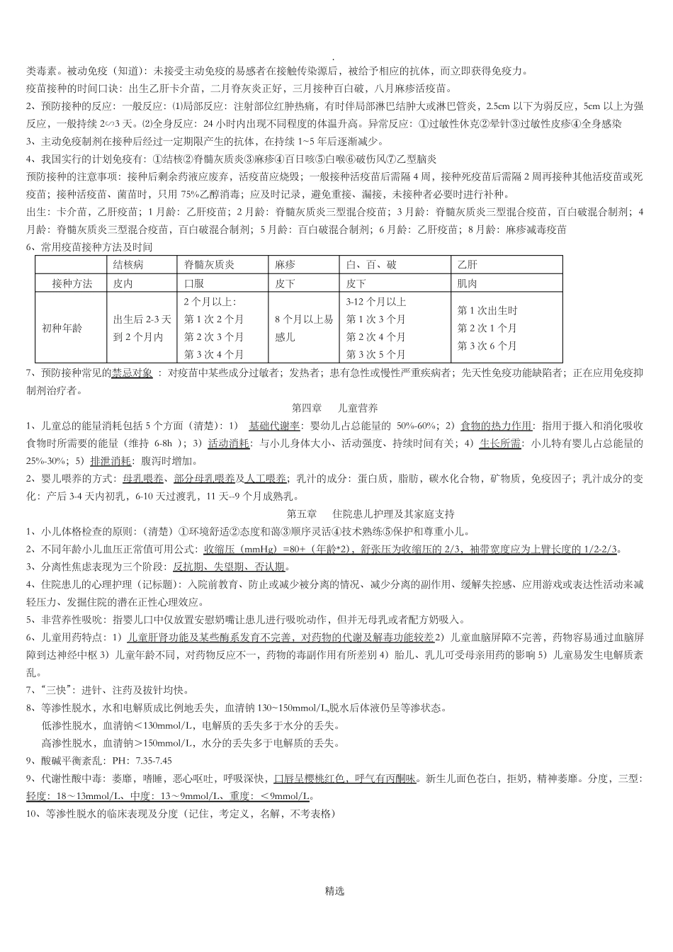 儿科护理学重点考点整理_第2页