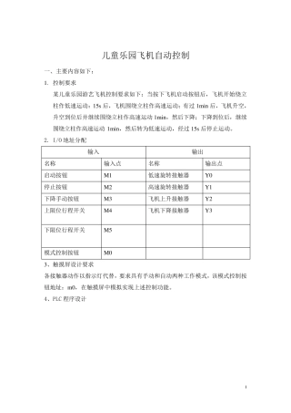 儿童乐园飞机自动控制plc