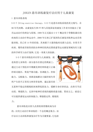 儿童悬吊训练(有图)介绍