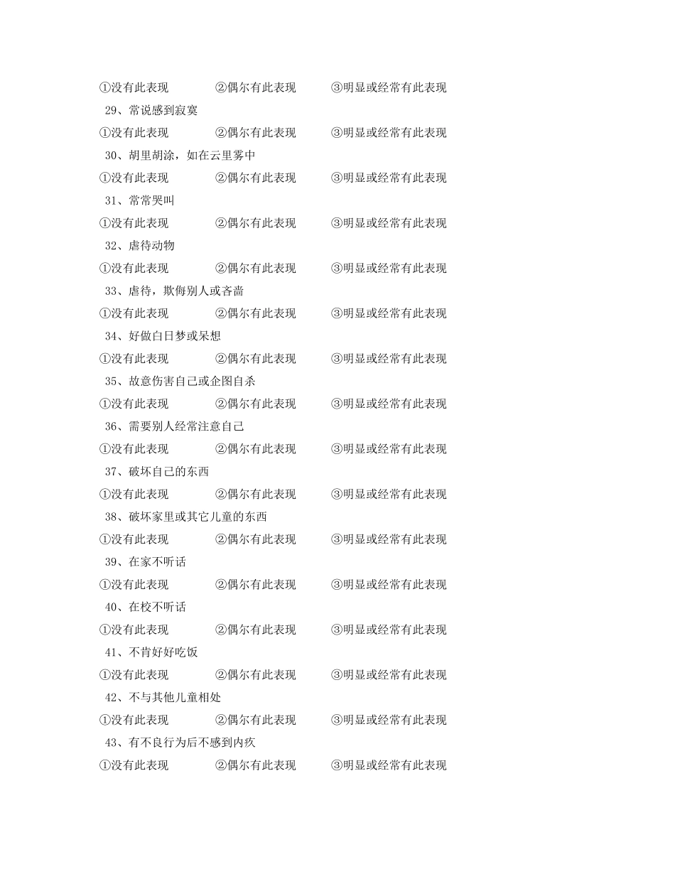 儿童行为量表1_第3页