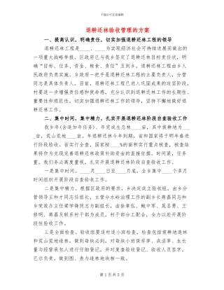 退耕还林验收管理的方案