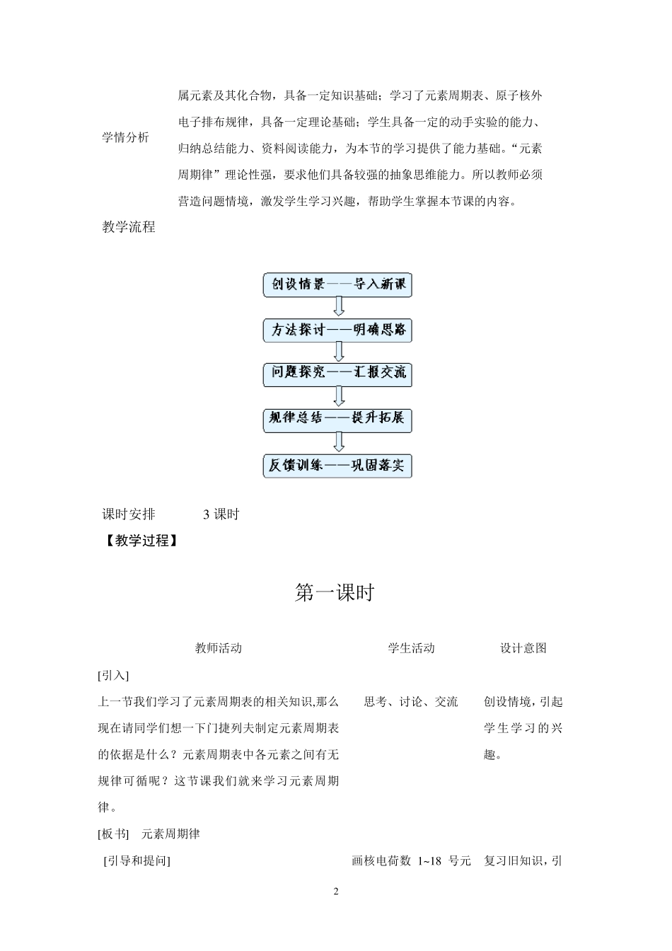 元素周期律教学案例(共三个课时)_第2页