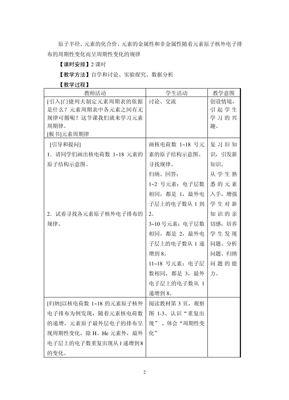 元素周期律教学设计_第2页