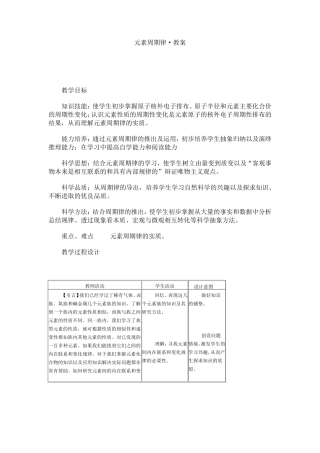 元素周期律教案