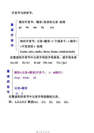 元音字母组合及其发音