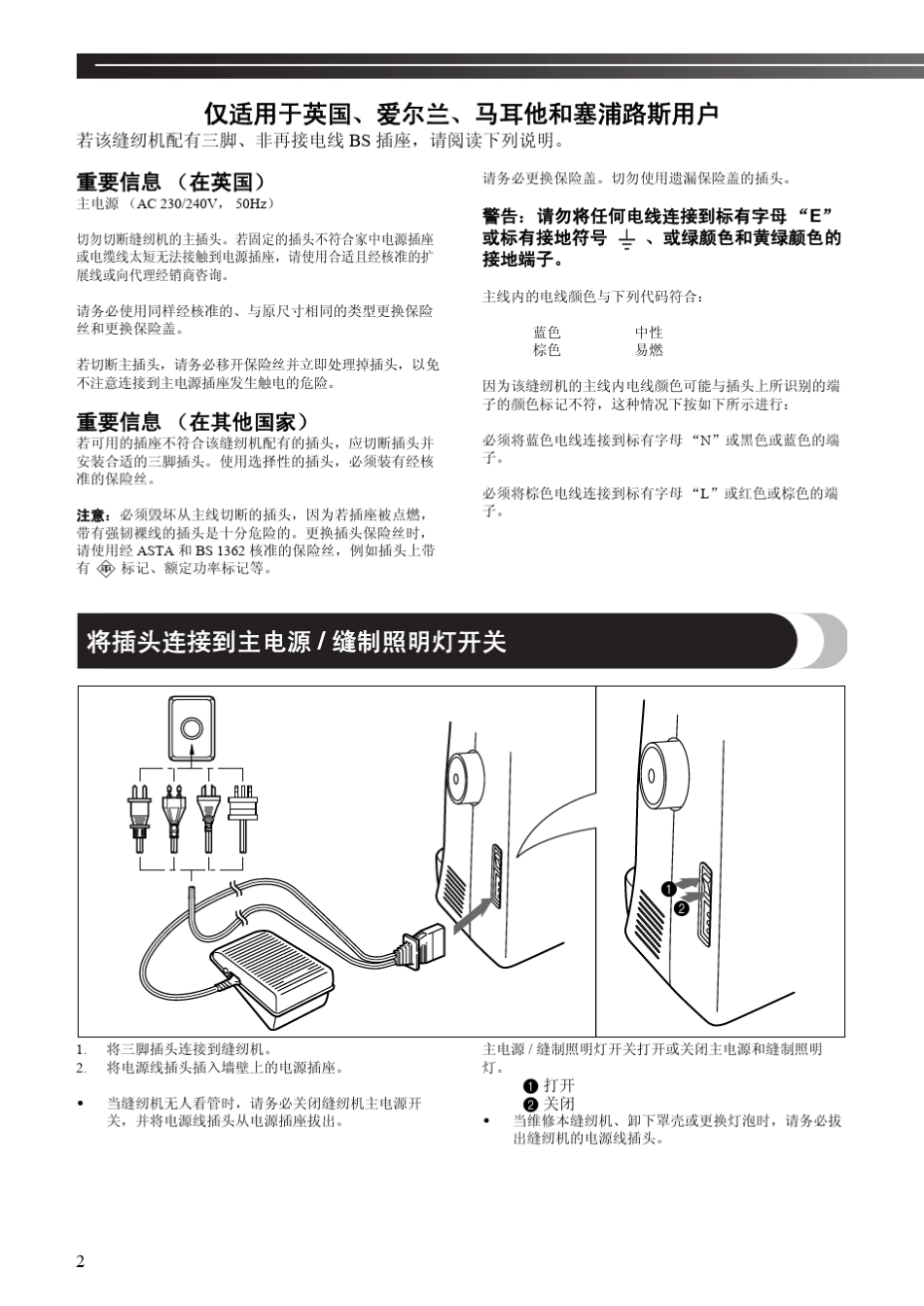 兄弟家用缝纫机xl5500xl2600粉红星天蓝星使用说明书_第3页