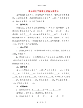 造林绿化工程建设实施方案范本(2篇)