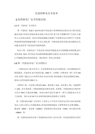 先进的核电安全技术