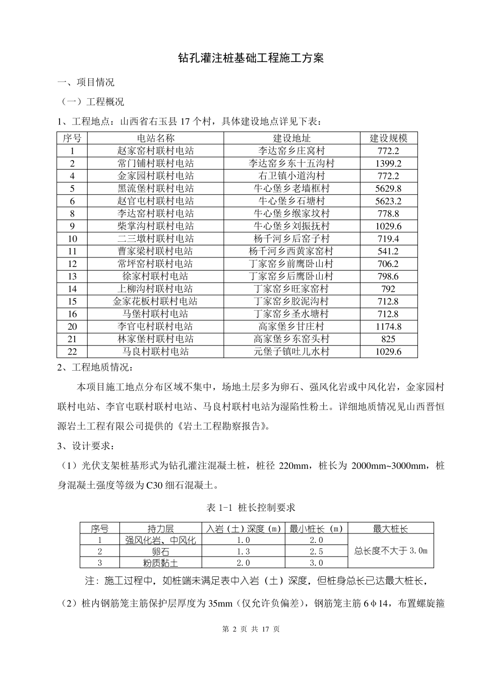 光伏混凝土钻孔灌桩基础施工方案_第2页
