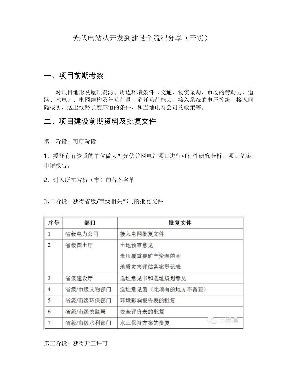 光伏电站从开发到建设全流程分享(干货)_第1页