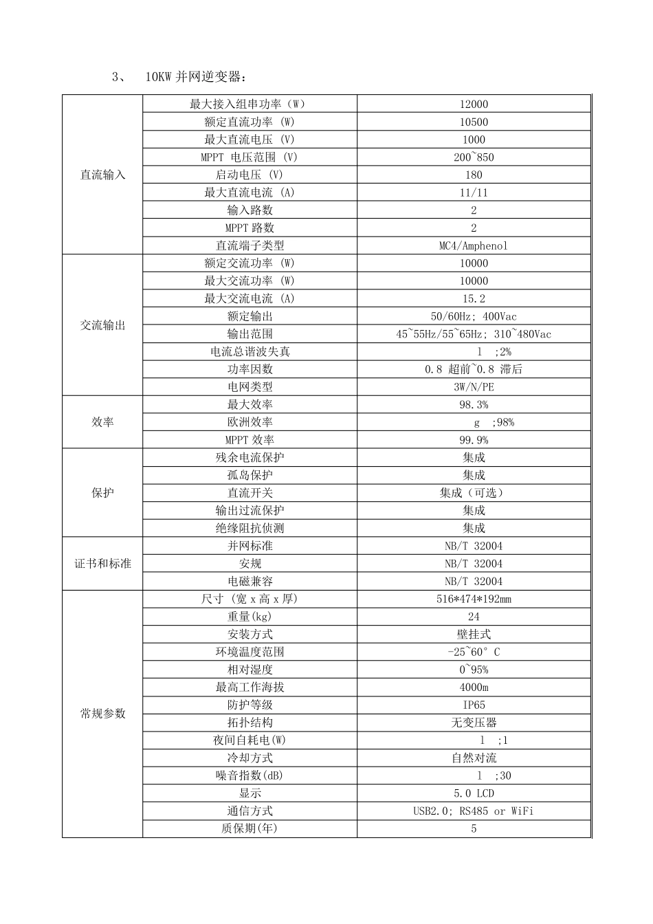 光伏组件逆变器技术参数_第3页