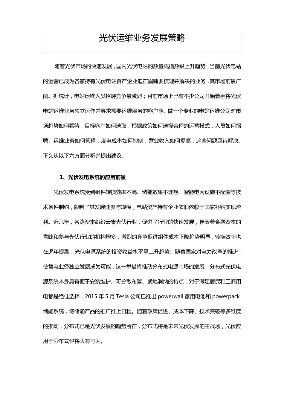 光伏运维业务发展策略_第1页