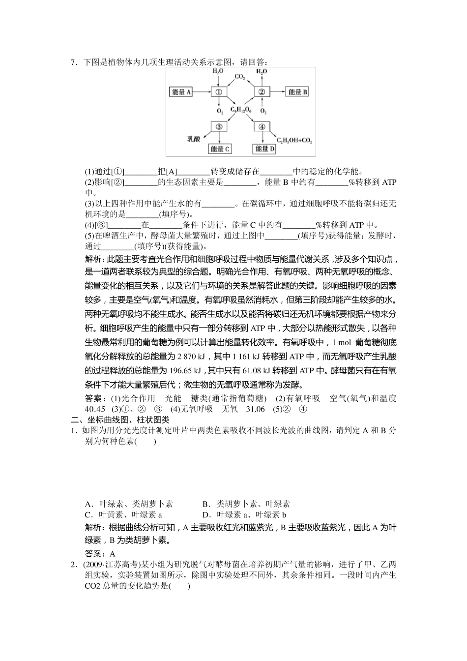 光合作用与呼吸作用相关题型专训_第3页