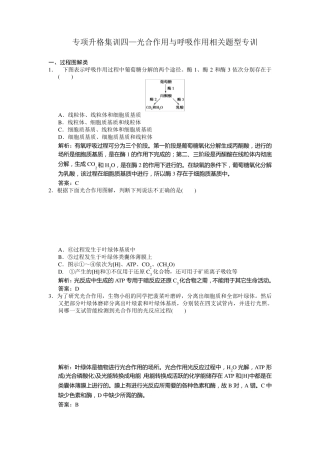 光合作用与呼吸作用相关题型专训