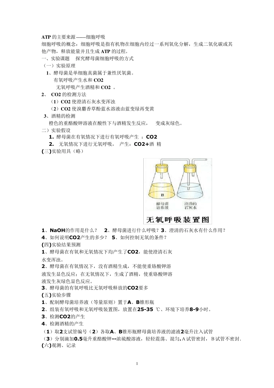 光合作用和呼吸作用知识点总结_第1页