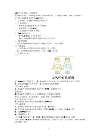 光合作用和呼吸作用知识点总结
