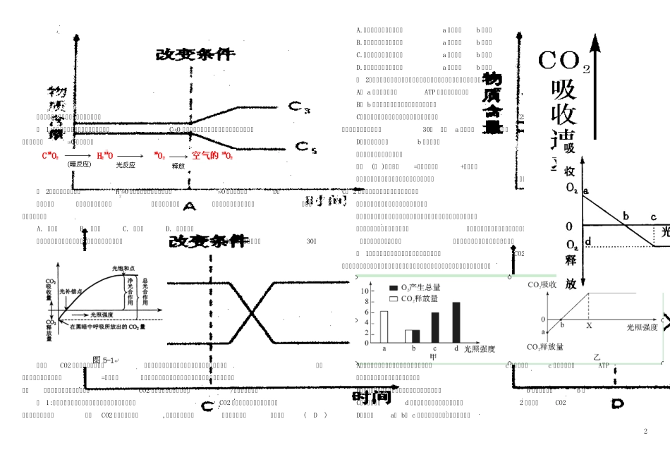 光合作用和呼吸作用高考题型分析_第2页