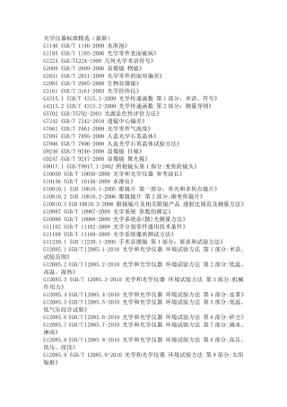 光学仪器标准