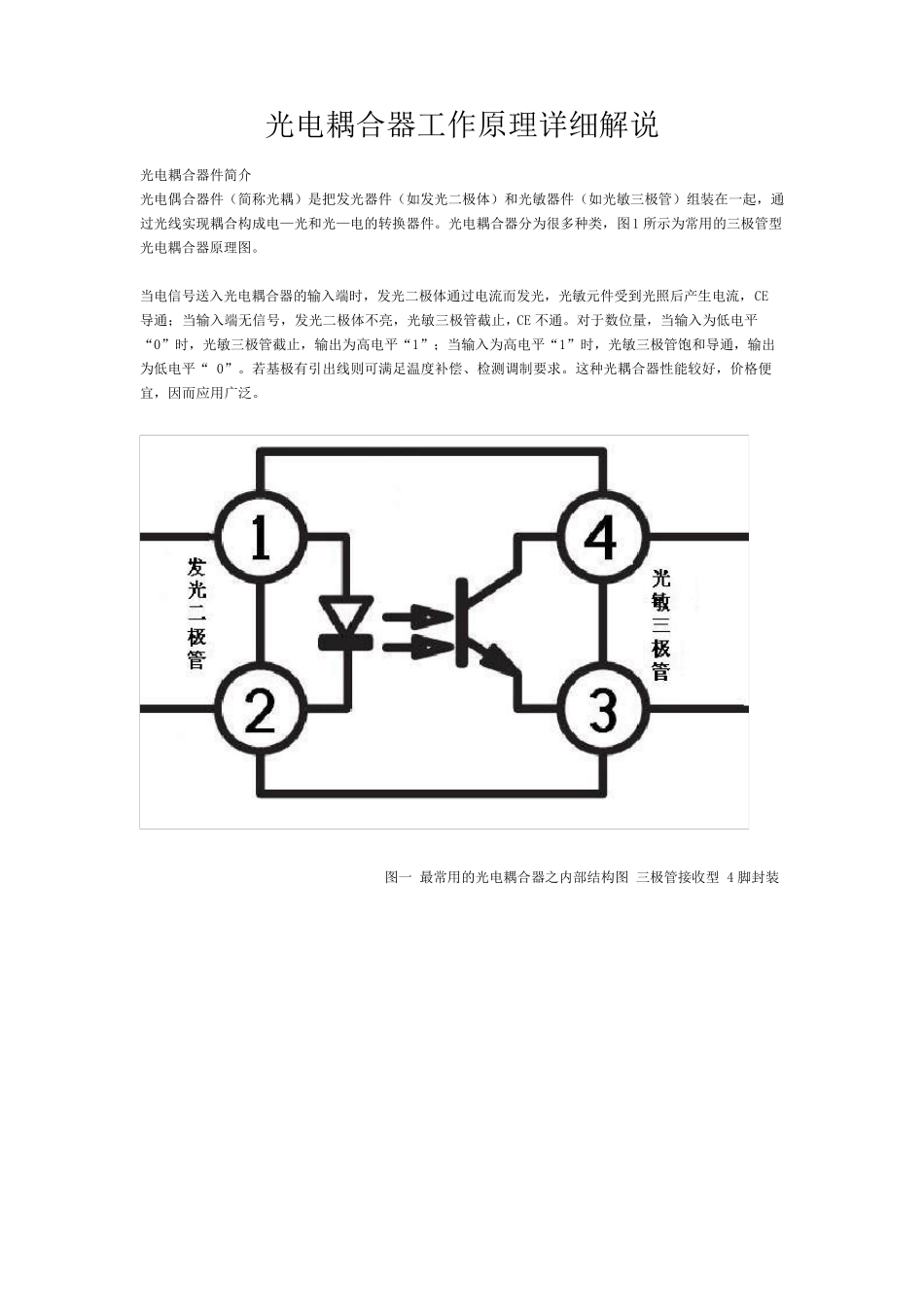 光电耦合器工作原理详细解说_第1页