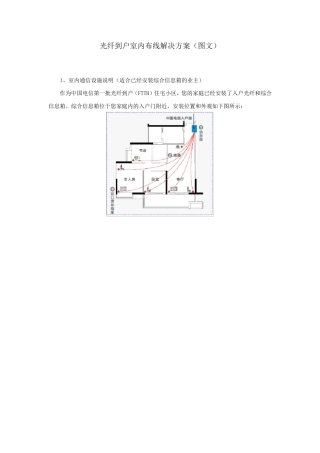 光纤到户室内布线解决方案(图文)