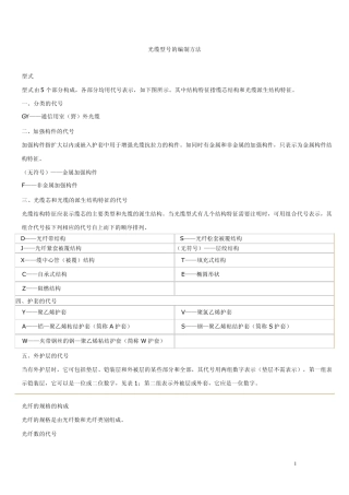 光缆型号的编制方法