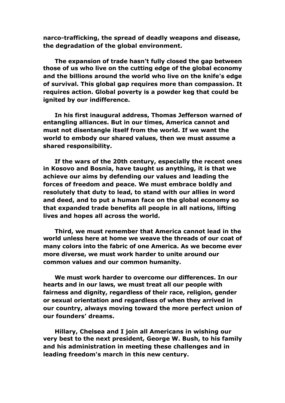 克林顿2001年离职演说(中英文)_第3页
