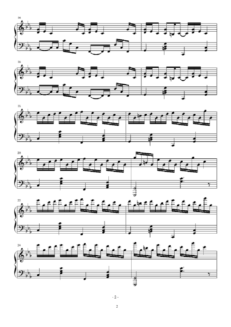 克罗地亚狂想曲钢琴谱_第2页