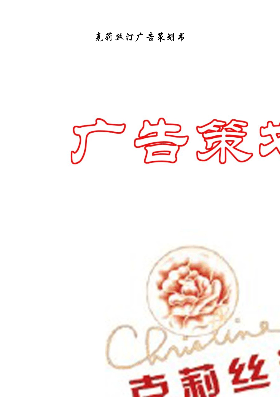 克莉丝汀广告策划书_第1页