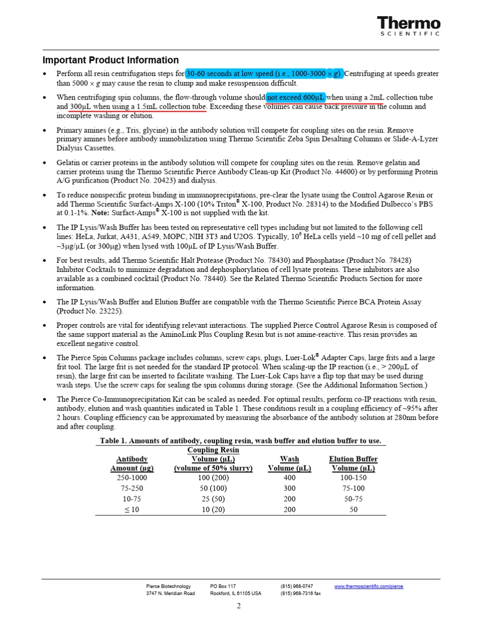 免疫共沉淀试剂盒说明书_第2页