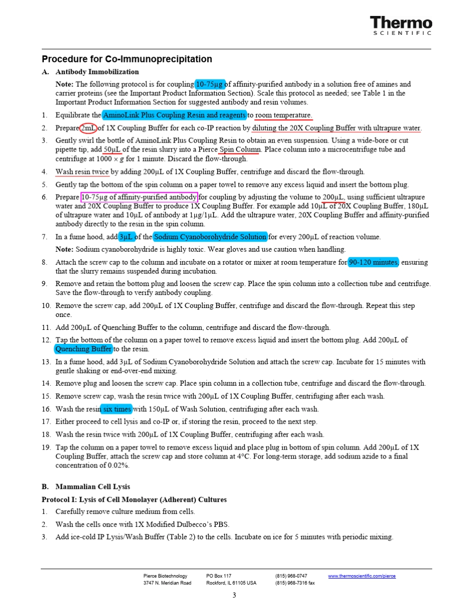 免疫共沉淀试剂盒说明书_第3页
