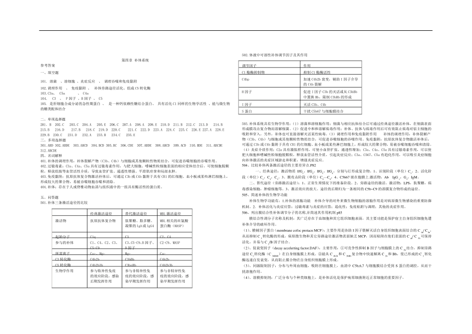 免疫学期末考试材料答案(411章)_第1页