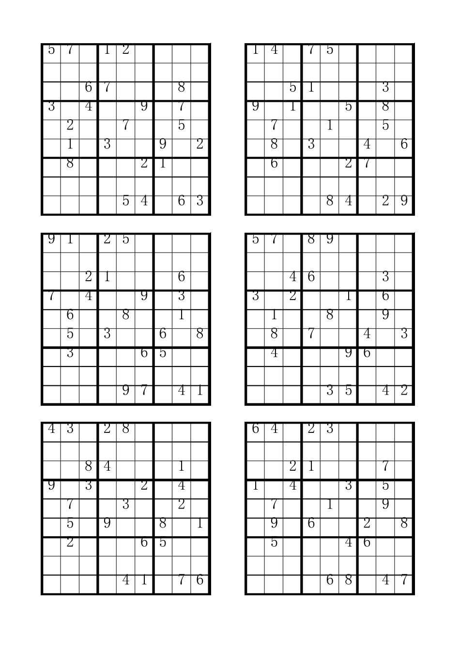 免费下__数独题目100+44道_第1页