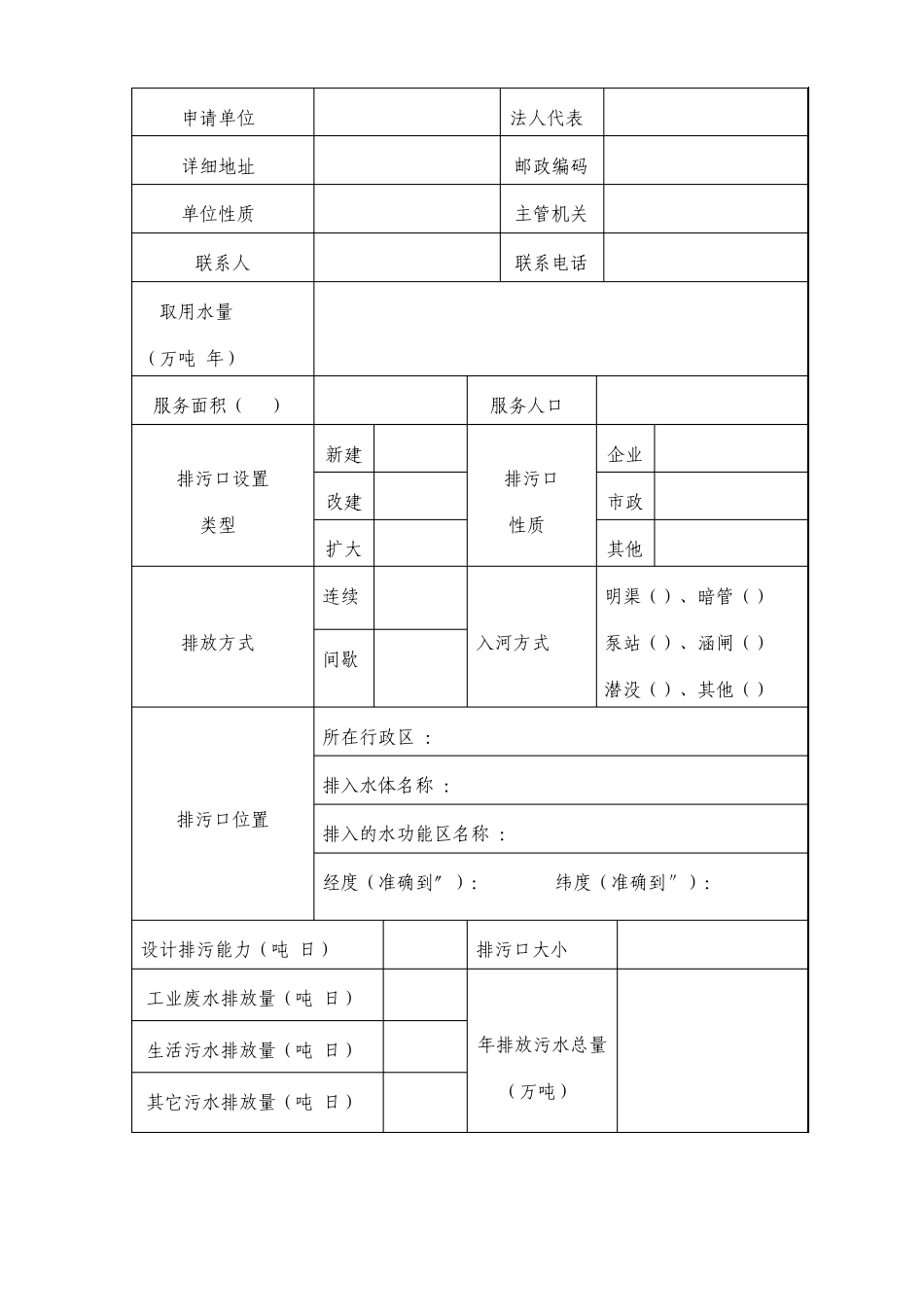 入河排污口设置申请书_第3页