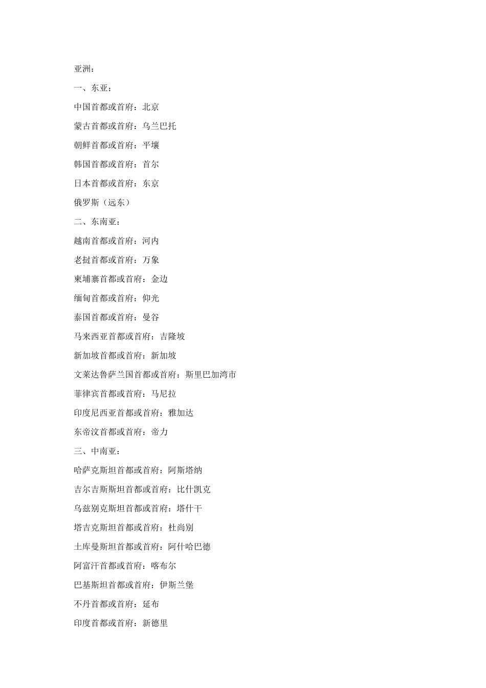 全世界各个国家的首都_第1页